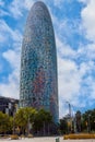 Torre GlÃÂ²ries, formerly known as Torre Agbar, is a skyscraper and observation deck in the city of Barcelona, Spain Royalty Free Stock Photo