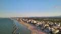 Torre Pedrera Beach, Rimini. Aerial view from drone in summer season Royalty Free Stock Photo