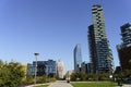 Torre Solaria from Biblioteca degli Alberi in Milan, Italy