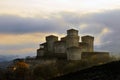 Torrechiara Castle after a storm