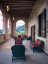 The wonderful outdoor terrace of Villa dei Vescovi, a Venetian R Royalty Free Stock Photo