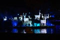Torrejon de Ardoz, Madrid - Spain - 12- 18- 2022: Bright illuminated and largest Christmas fair in Spain.