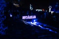 Torrejon de Ardoz, Madrid, Spain - 12- 18- 2022: Bright illuminated and largest Christmas fair in Spain.