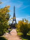 Replica of the Eiffel Tower in Paris, in the Europa park of Torrejon de Ardoz