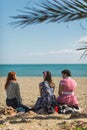 Torremolinos, Malaga, Spain, february 2, 2017. Pin up girls in the beach