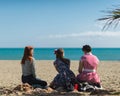 Torremolinos, Malaga, Spain, february 2, 2017. Pin up girls in the beach