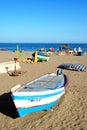 Boats on the beach, Torremolinos, Spain.