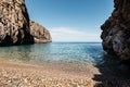 Torrent de pareis, beach in a canyon, majorca, spain Royalty Free Stock Photo