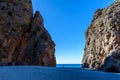 Torrent de Pareis - canyon with beautiful beach on Mallorca, Spain Royalty Free Stock Photo