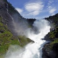 Torrent waterfall in Flam, Norway Royalty Free Stock Photo