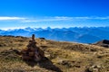 View on the Torrenthorn on a sunny autumn day, seeing the swiss alps, Switzerland / Europe