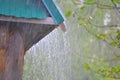 Torrential rain in the village Royalty Free Stock Photo