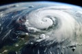 Torrential Satellite tropical storm. Generate Ai