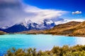 Torres del Paine in Patagonia, Chile - Lago Pehoe Royalty Free Stock Photo