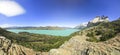 Torres del paine lake nordenskjold in patagonia, rock walls Cuernos