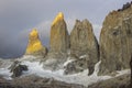 Torres del Paine National Park, maybe the best sunrise in the world! and without seeing the sun! Royalty Free Stock Photo