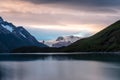 Glacier Dickson and Lago Dickson at Campsite Dickson while hiking the O Royalty Free Stock Photo