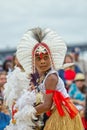 Torres Strait Islander boy in traditional costume Royalty Free Stock Photo