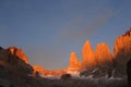 Torres at sunrise at Torres del Paine National Park Royalty Free Stock Photo