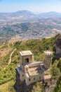 Torretta Pepoli building on the slope of Monte Erice Royalty Free Stock Photo