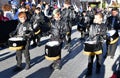 Torrevieja, Spain - April 7, 2023: Group of drummig boys during Holy Week procession