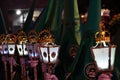 Torrevieja, Spain - April 7, 2023: Nazarenos during Semana Santa procession in Spain