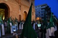 Torrevieja, Spain - April 7, 2023: Nazarenos during Semana Santa procession in Spain