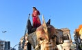 TORREVIEJA, SPAIN Ã¢â¬â JANUARY 5, 2023: Los Reyes Magos parade. Participant of the Festive cavalcade of Three Magi Cabalgata de Royalty Free Stock Photo