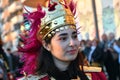 TORREVIEJA, SPAIN Ã¢â¬â JANUARY 5, 2023: Los Reyes Magos parade. Participant of the Festive cavalcade of Three Magi Cabalgata de Royalty Free Stock Photo