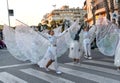 TORREVIEJA, SPAIN Ã¢â¬â JANUARY 5, 2023: Los Reyes Magos parade. Participants take part in the Festive cavalcade of Three Magi Royalty Free Stock Photo