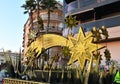 TORREVIEJA, SPAIN Ã¢â¬â JANUARY 5, 2023: Los Reyes Magos parade. Star of bethlehem decorative installiation on the cavalcade of Royalty Free Stock Photo