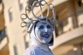 TORREVIEJA, SPAIN Ã¢â¬â JANUARY 5, 2023: Los Reyes Magos parade. Participant of the Festive cavalcade of Three Magi Cabalgata de Royalty Free Stock Photo