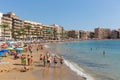 Torrevieja Spain Playa Cura beach in the October sunshine