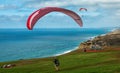 Paraglider preparing to launch - Torrey Pines Gliderport, La Jolla, California Royalty Free Stock Photo