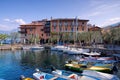 Torri del Benaco harbour on Lake Garda Royalty Free Stock Photo