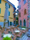 The old town at Torri del Benaco at Garda Lake in Italy Royalty Free Stock Photo