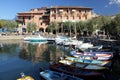 Boats in the marina on the Lake Garda, Torri del Benaco, Italy Royalty Free Stock Photo