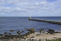 Torry Beach, Breakwater and Harbour Navigational light on the south bank of the River Dee.