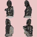 Torso Asklepios from Munichia Greek Mythological 3D Digital Sculpture in Black Marble and Gold