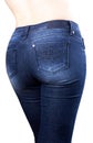 Torso of girl in blue jeans