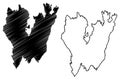 Torso island Kingdom of Sweden, lake Vanern map vector illustration, scribble sketch TorsÃÂ¶ map