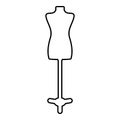 Torso Mannequin tailors dummy silhouette manikin dressmakers contour outline icon black color vector illustration flat style image