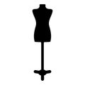 Torso Mannequin tailors dummy silhouette manikin dressmakers icon black color vector illustration flat style image