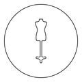 Torso Mannequin tailors dummy silhouette manikin dressmakers icon in circle round black color vector illustration image outline