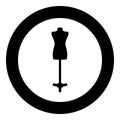 Torso Mannequin tailors dummy silhouette manikin dressmakers icon in circle round black color vector illustration image solid