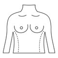 Torso marked with lines for correction icon Royalty Free Stock Photo