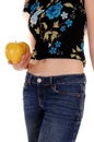 Torso of woman with apples. Royalty Free Stock Photo