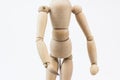 The torso of a wooden mannequin.