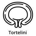 Tortelini icon, outline style