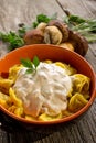 Tortellini with cream sauce